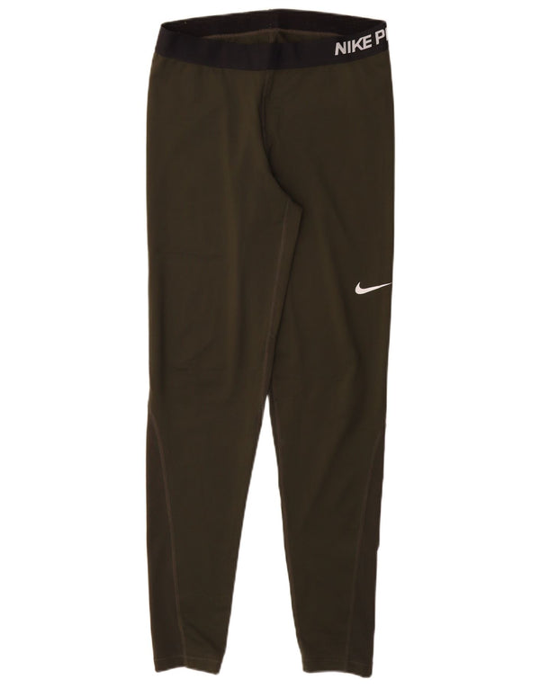 Leggings grafici NIKE Dri Fit pentru femei UK 14 Poliester kaki mare