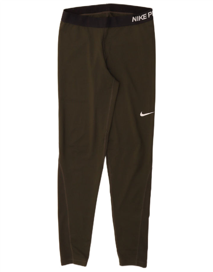 Leggings grafici NIKE Dri Fit pentru femei UK 14 Poliester kaki mare