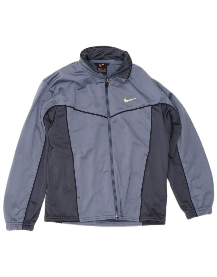 Jachetă de top pentru trening grafic Nike pentru băieți 10-11 ani, albastru mediu, color block