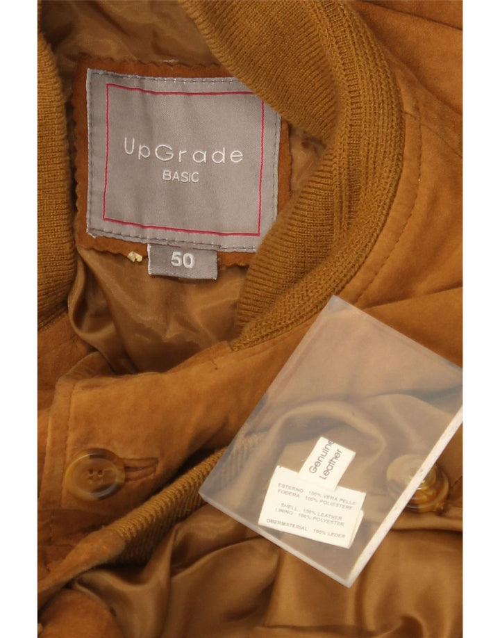 VINTAGE Jachetă Bomber de piele intoarsa pentru barbati IT 50 mare maro din piele