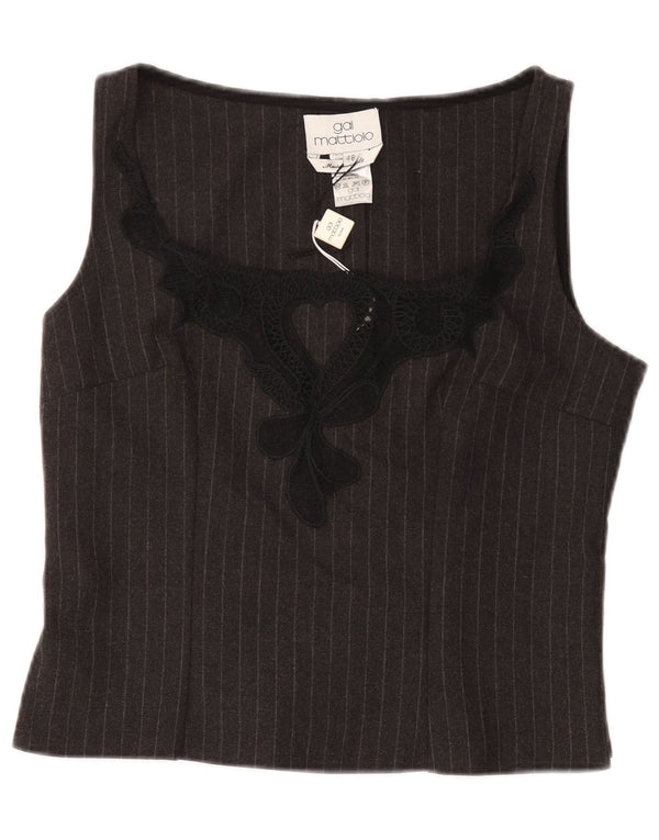 Top bluză fără mâneci pentru femei GAI MATTIOLO IT 48 XL gri cu dungi