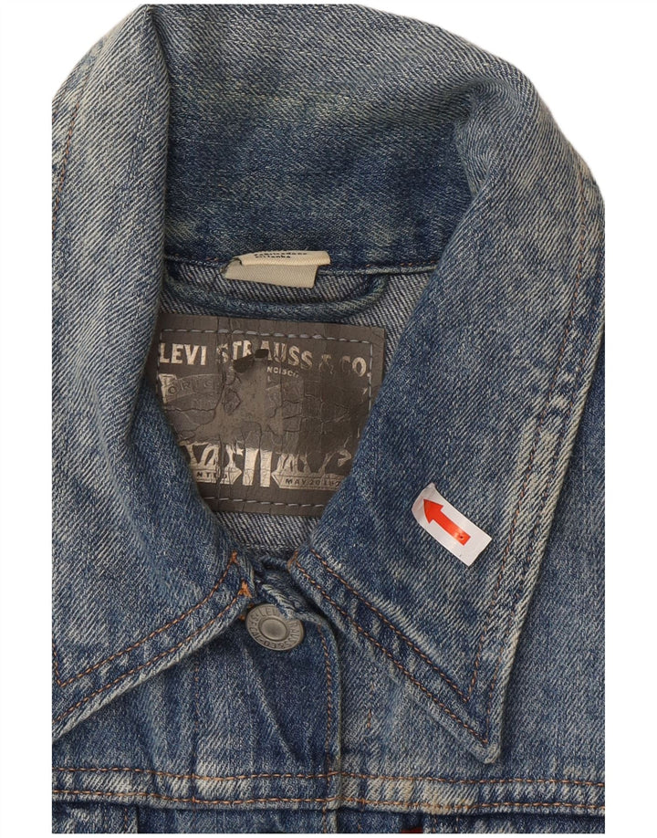 Gilet pentru femei Levi's Crop Denim UK 12 Medium Blue Bumbac