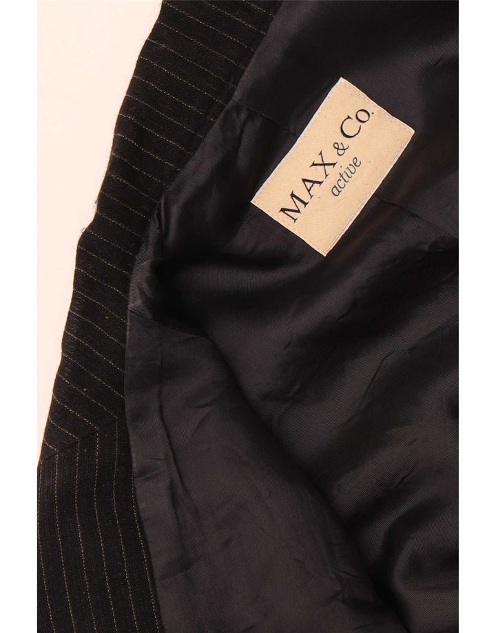Max&Co. Jachetă blazer cu 3 nasturi pentru femei UK 12 Medium Black Pinstripe