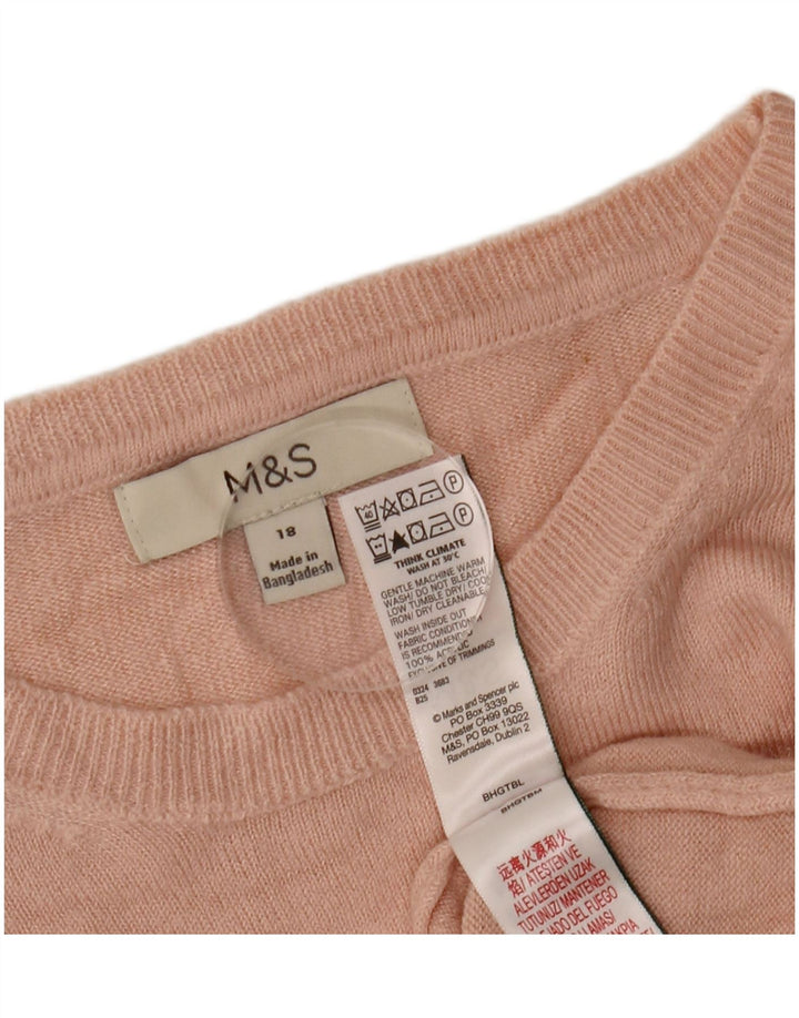 MARKS & SPENCER Pulover supradimensionat pentru femei cu gâtul turnat, UK 18 XL, roz