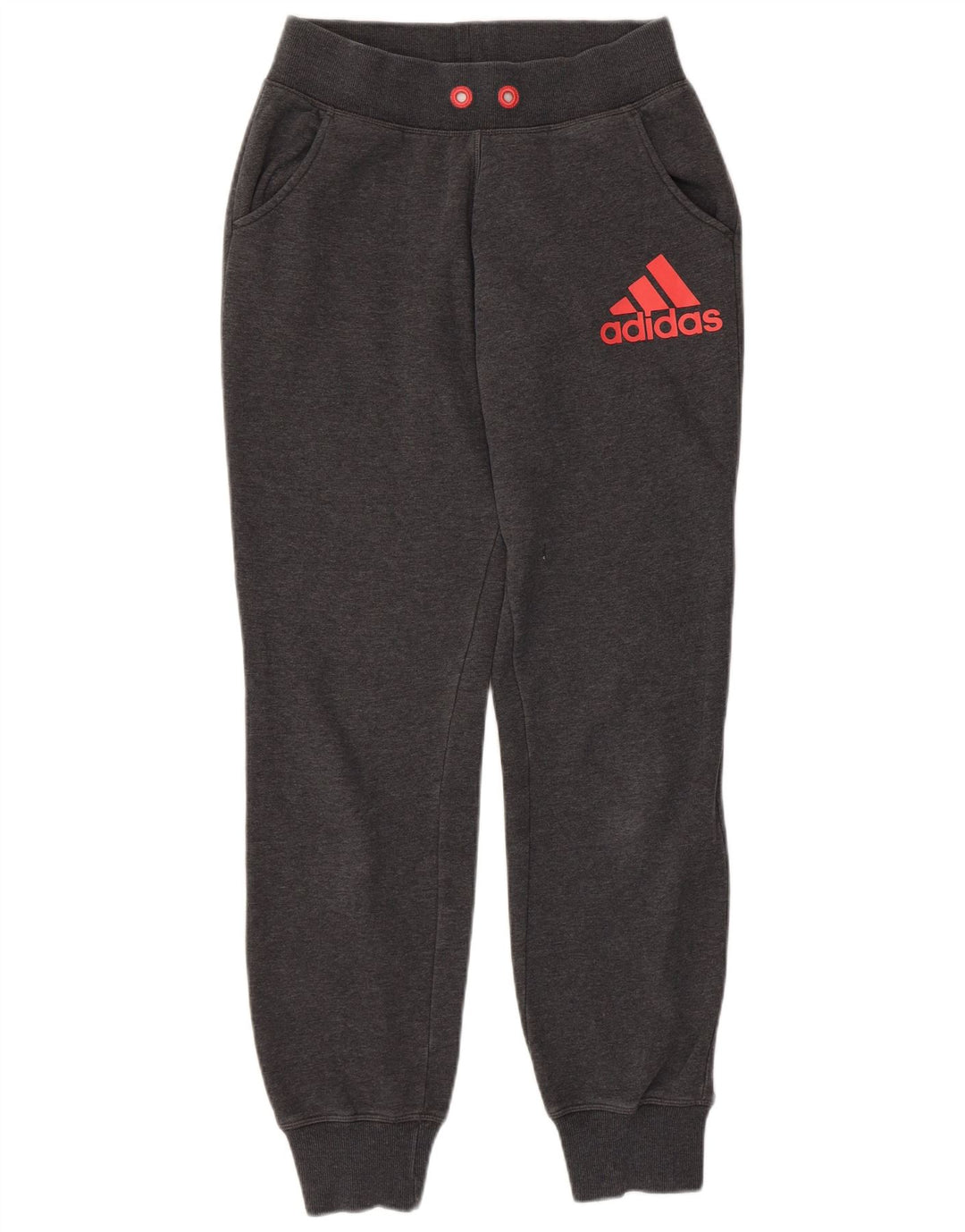Pantaloni de trening grafic ADIDAS pentru femei Joggeri UK 4/6 XS bumbac gri