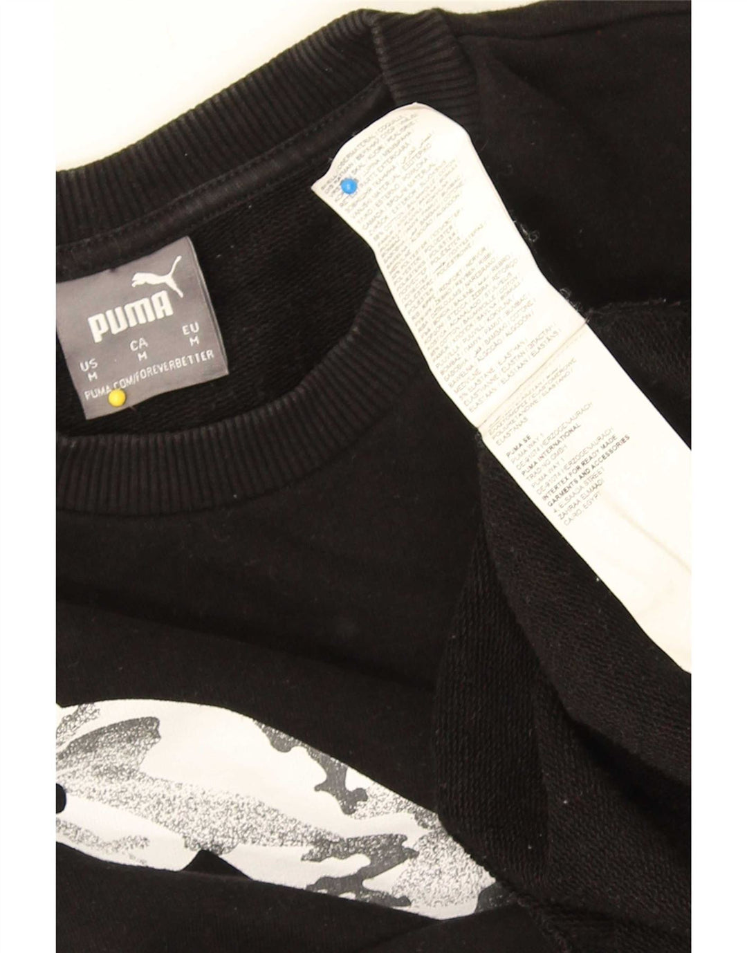 Pulover grafic pentru bărbați Puma, bumbac mediu negru
