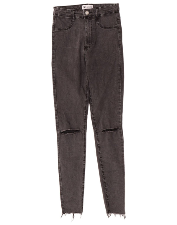 Blugi jegging cu talie înaltă pentru femei Zara EU 38 Mici L28 L28 Gri
