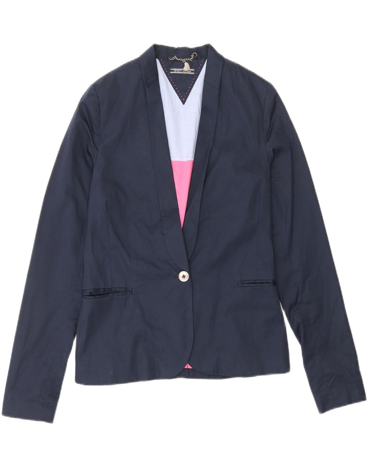 TOMMY HILFIGER Sacou pentru fete cu 1 nasture 9-10 ani, bumbac bleumarin