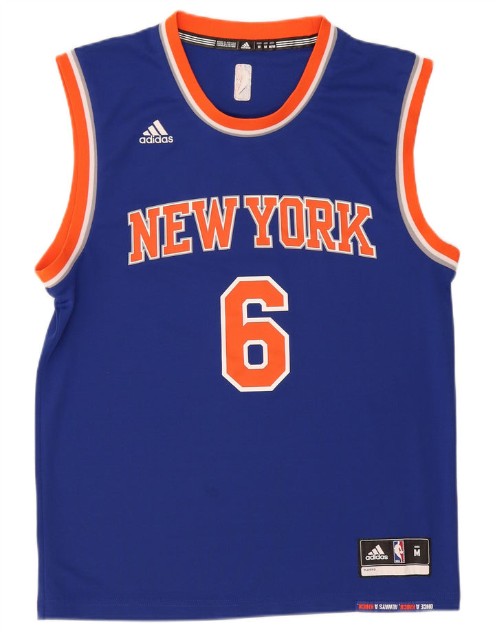 Vesta grafică Adidas pentru bărbați New York Knicks, poliester, albastru mediu