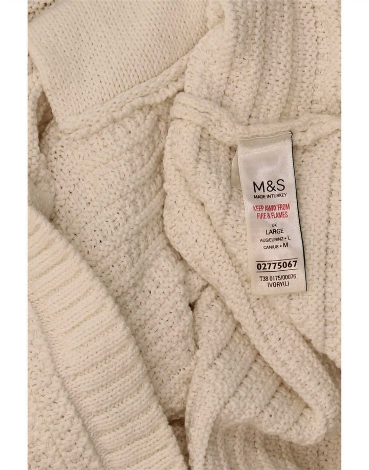 Marks & Spencer Pulover Crop Cardigan pentru Damă UK 16 Large Off White