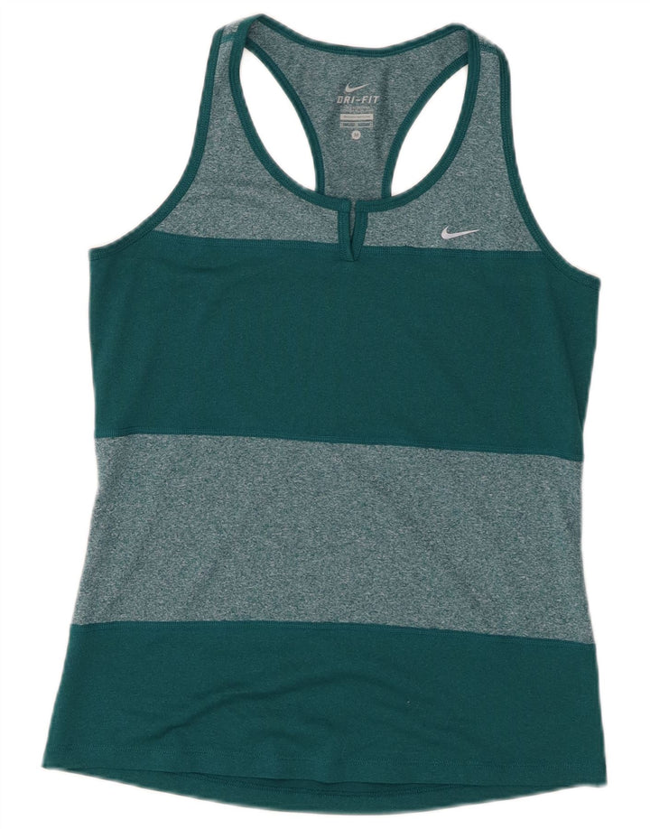 Vesta Nike Dri Fit Top pentru femei UK 12 Medium Green Colorblock Poliester