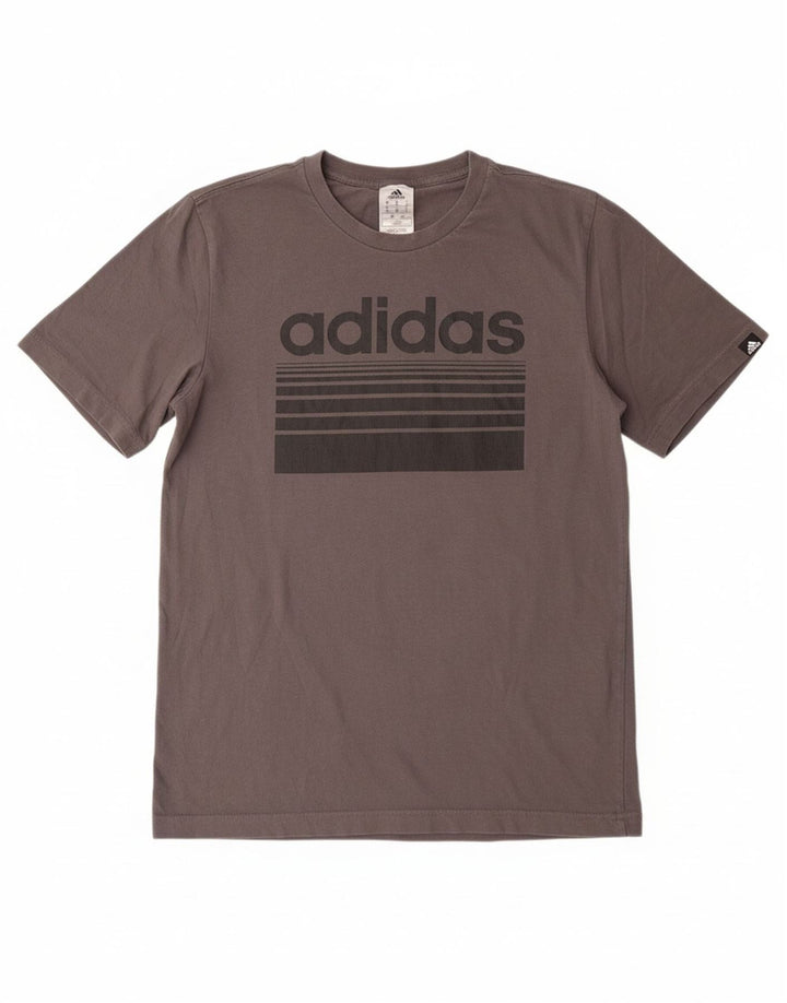 ADIDAS Mens Graphic T-Shirt Top Small Grey Cotton