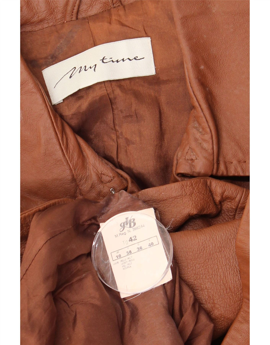 Palton supradimensionat pentru femei vintage UK 10 din piele maro mică