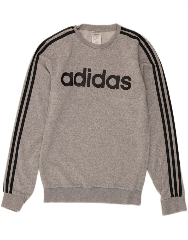 ADIDAS Mens Graphic Sweatshirt Jumper XS Grey Cotton Vintage Adidas and Second-Hand Adidas from Messina Hembry 