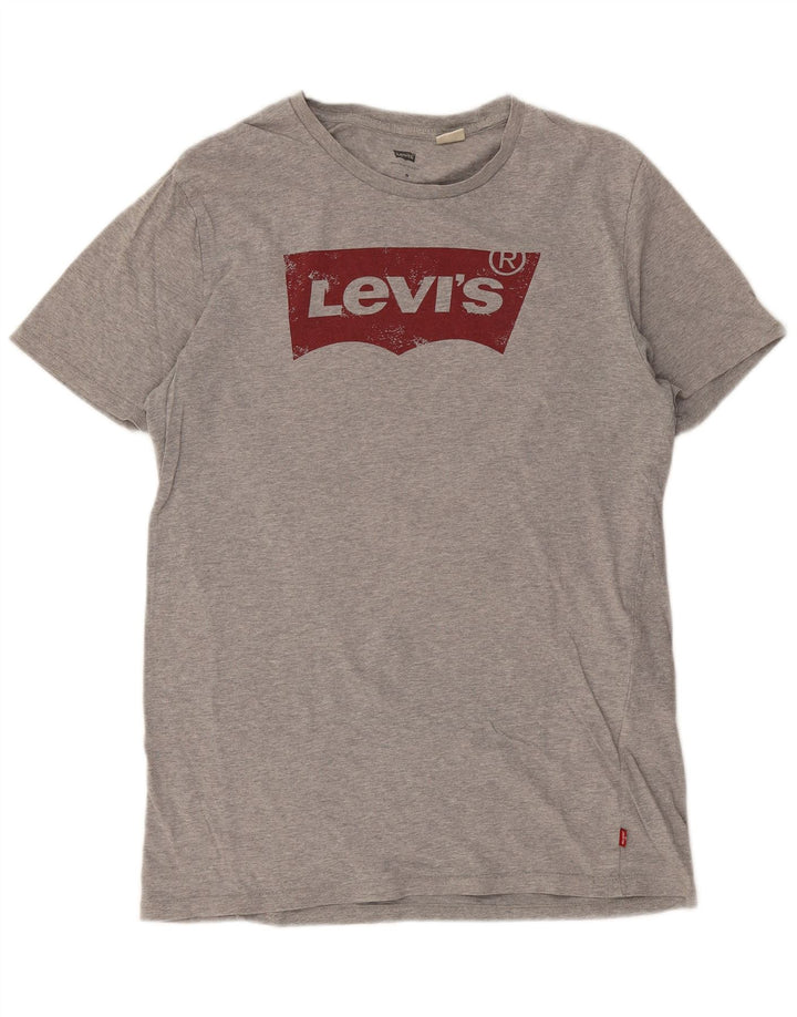 Tricou cu grafică pentru bărbați LEVI'S Top din bumbac cu pete gri mediu