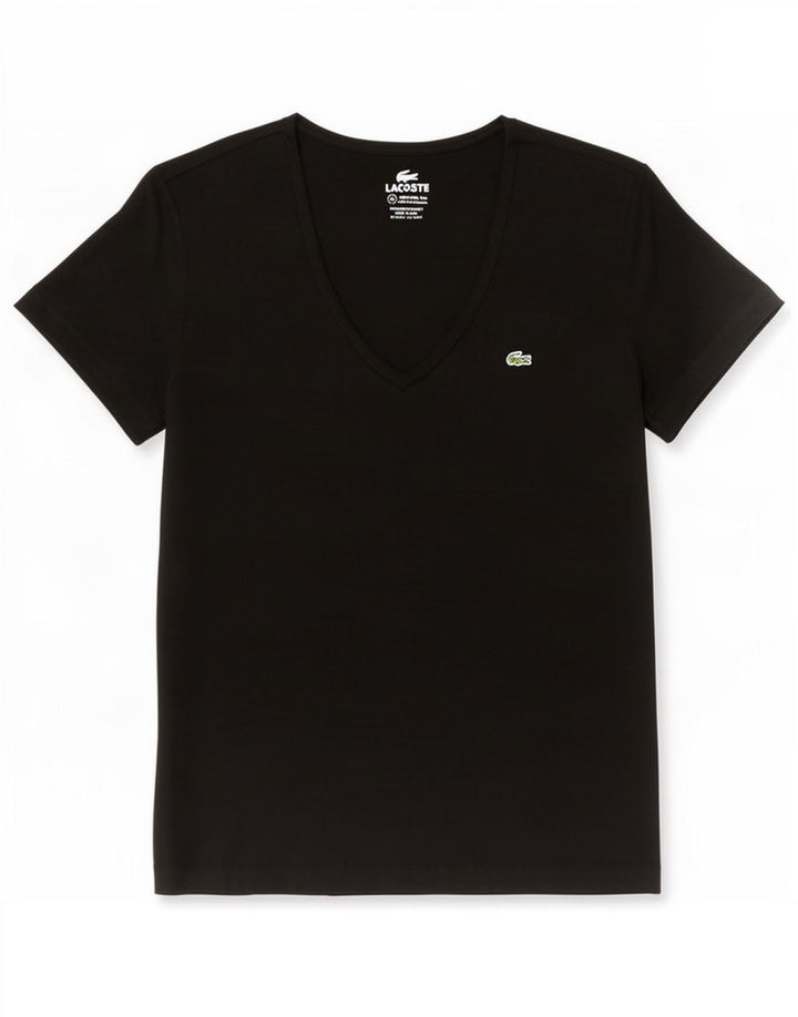Tricou pentru femei Lacoste Mărimea Top 42 Bumbac negru mare