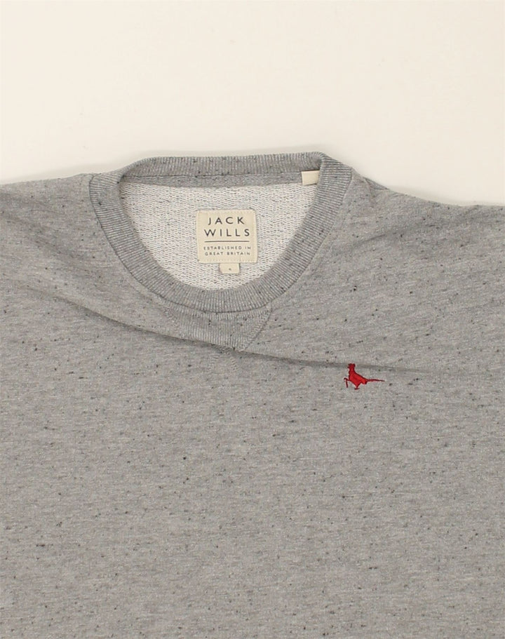 JACK WILLS Mens Sweatshirt Jumper Small Grey Flecked Cotton | Vintage Jack Wills | Thrift | Second-Hand Jack Wills | Used Clothing | Messina Hembry 