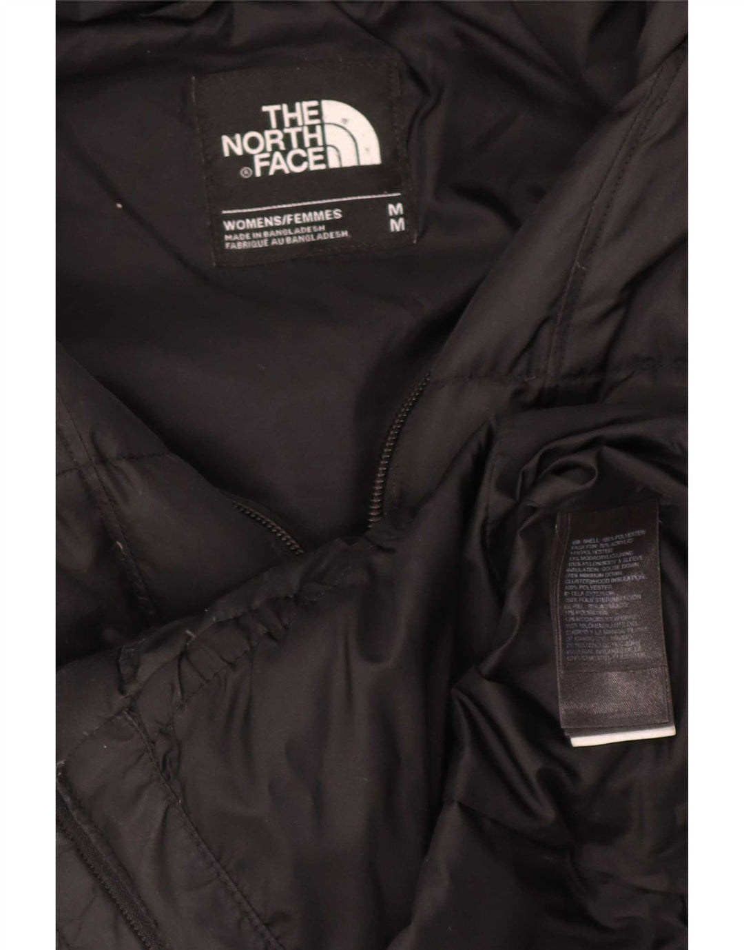 Jachetă căptușită cu glugă The North Face pentru femei UK 14 Poliester mediu negru