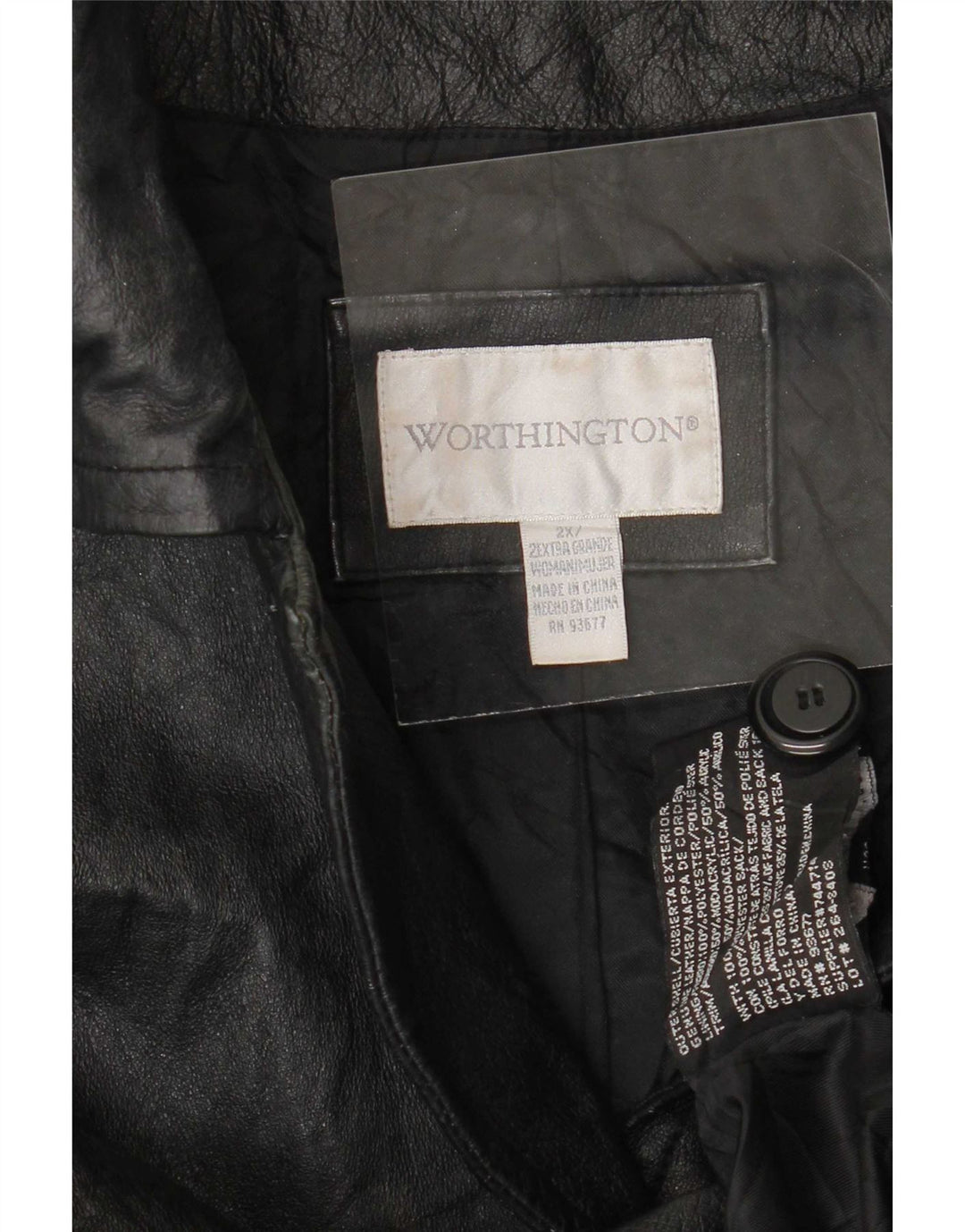Palton din piele pentru femei Worthington UK 20 2XL Negru