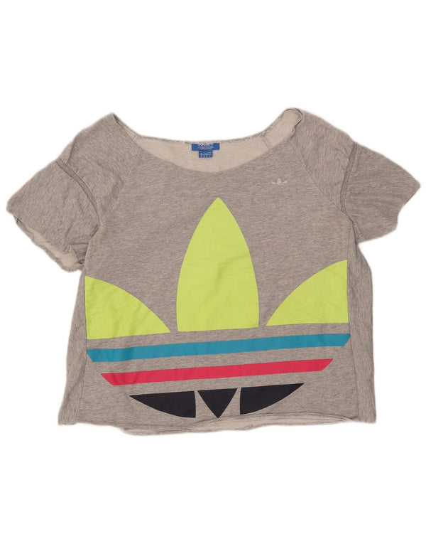 Tricou cu grafic supradimensionat pentru femei Adidas UK 16 Large Grey Flecked