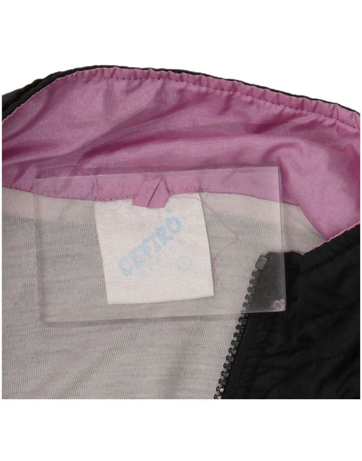 Trening pentru bărbați Vintage Top Jachetă mare, negru, poliester color bloc