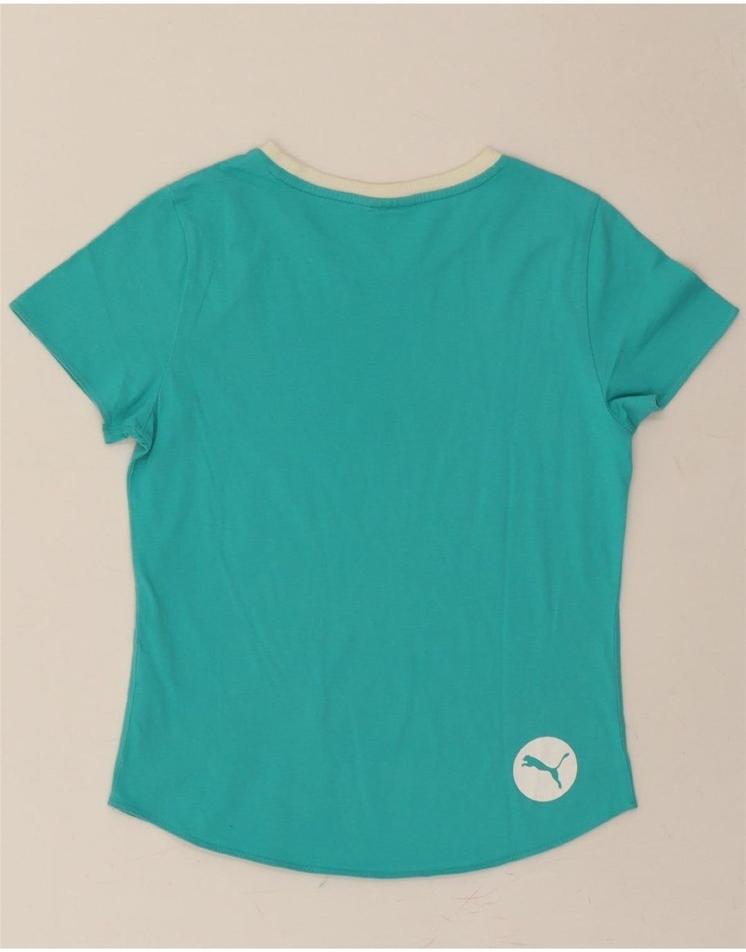 PUMA Womens Graphic T-Shirt Top UK 14 Medium  Turquoise Vintage Puma and Second-Hand Puma from Messina Hembry 