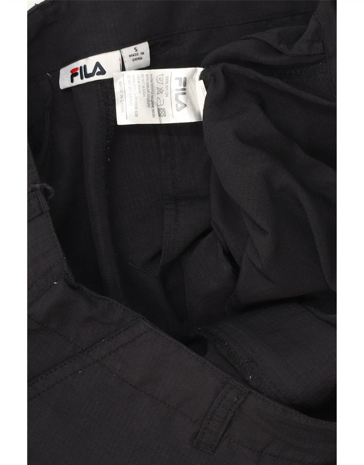 Pantaloni scurți cargo FILA pentru bărbați, mici W32, poliester negru