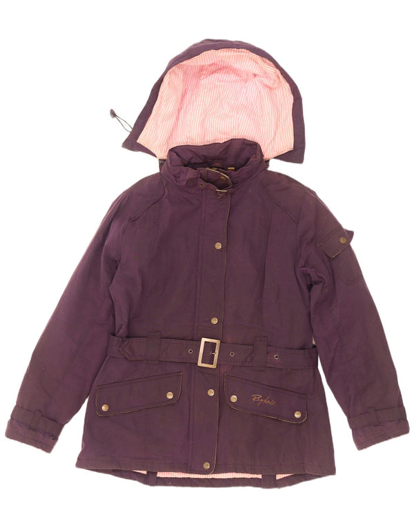 Jachetă Rydale pentru femei cu glugă din bumbac cerat UK 16 mare violet