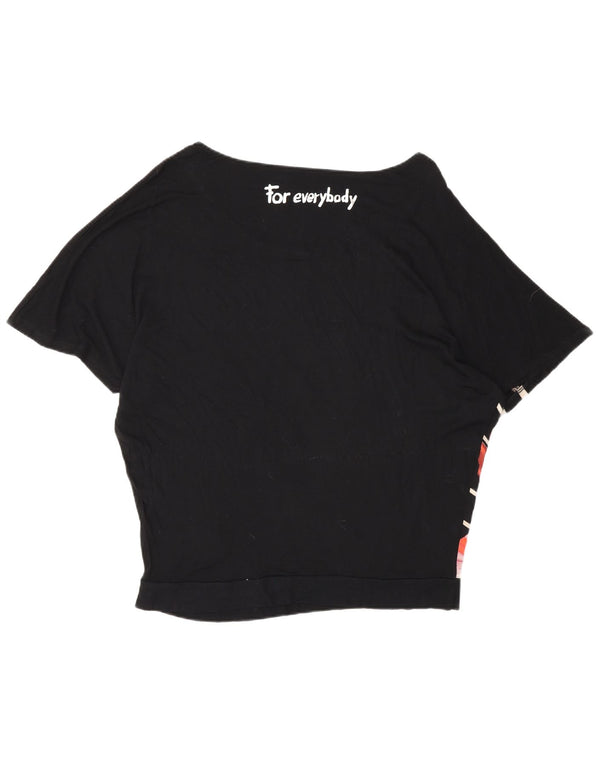 Bluză Desigual pentru femei cu grafic Batwing Top UK 16 Large Black Floral Viscose