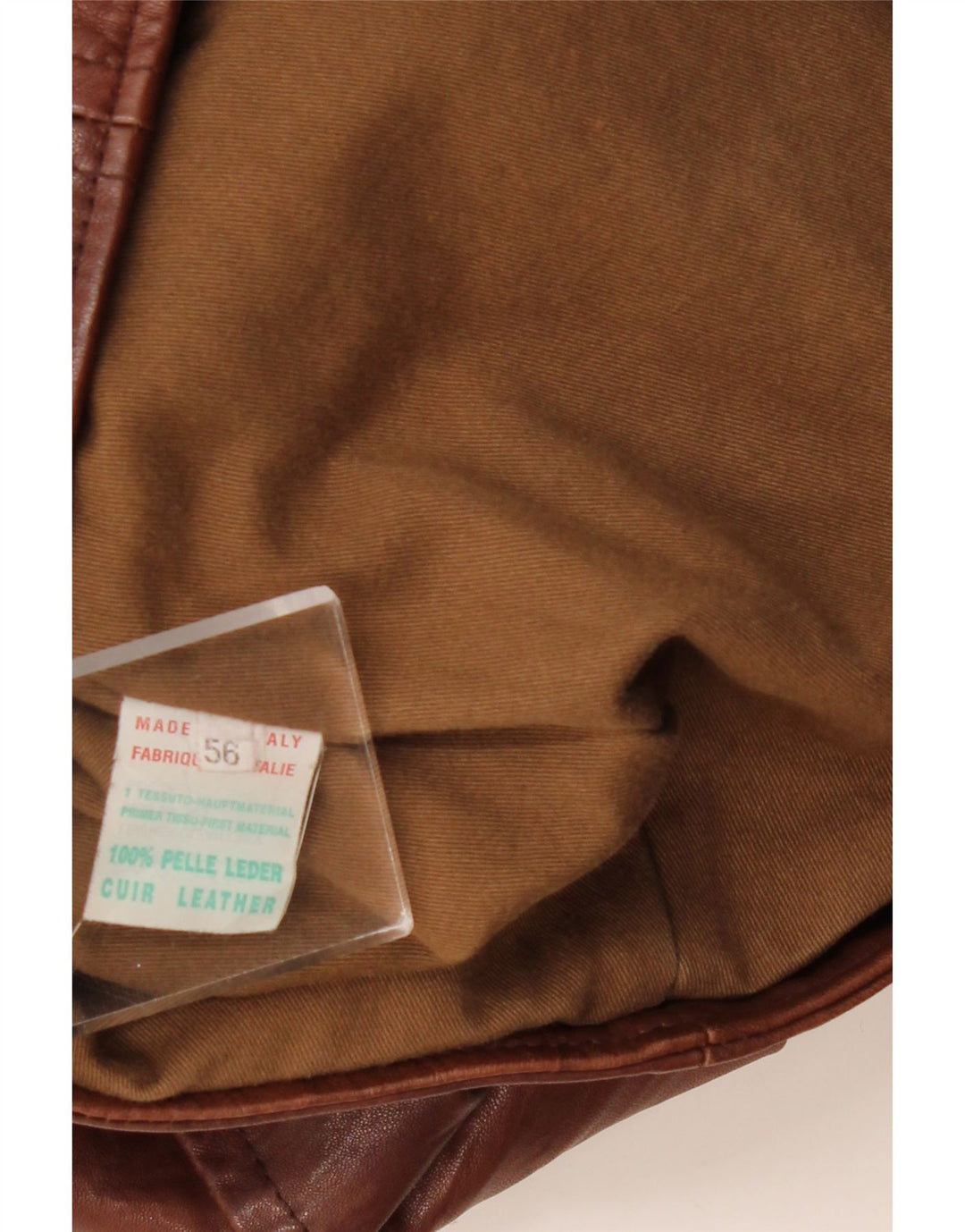 Jachetă militară din piele vintage pentru bărbați UK 40, mare, maro, din piele