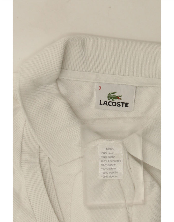 Tricou polo pentru bărbați LACOSTE Mărimea 3 Bumbac alb mic