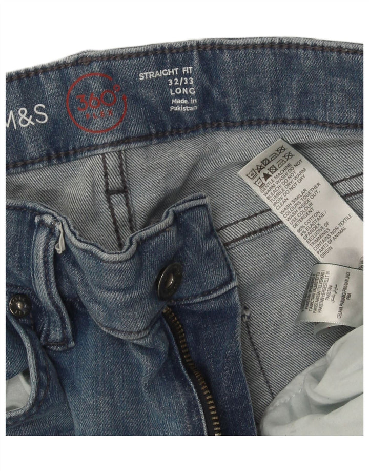 Blugi drepti pentru bărbați Marks & Spencer W32 L33 Bumbac albastru