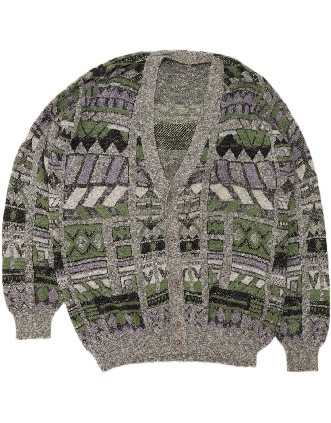Pulover Cardigan Bărbați VINTAGE 2XL Multicolor Geometric
