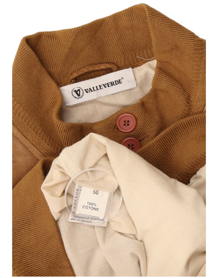 Geacă bomber din piele intoarsa pentru barbati Valle Verde IT 50, piele maro mare