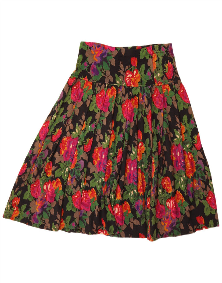 Fusta plisată vintage pentru femei W34, mare, multicoloră, florală