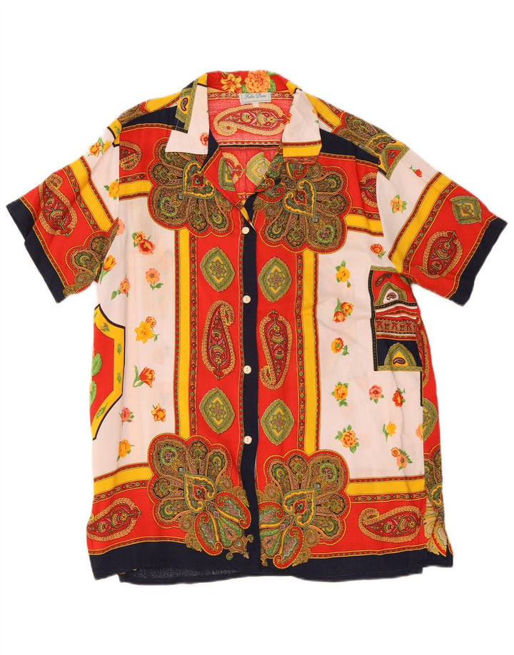 Bluză cămașă cu model abstract pentru femei Fabio D UK 16 mare, multicoloră