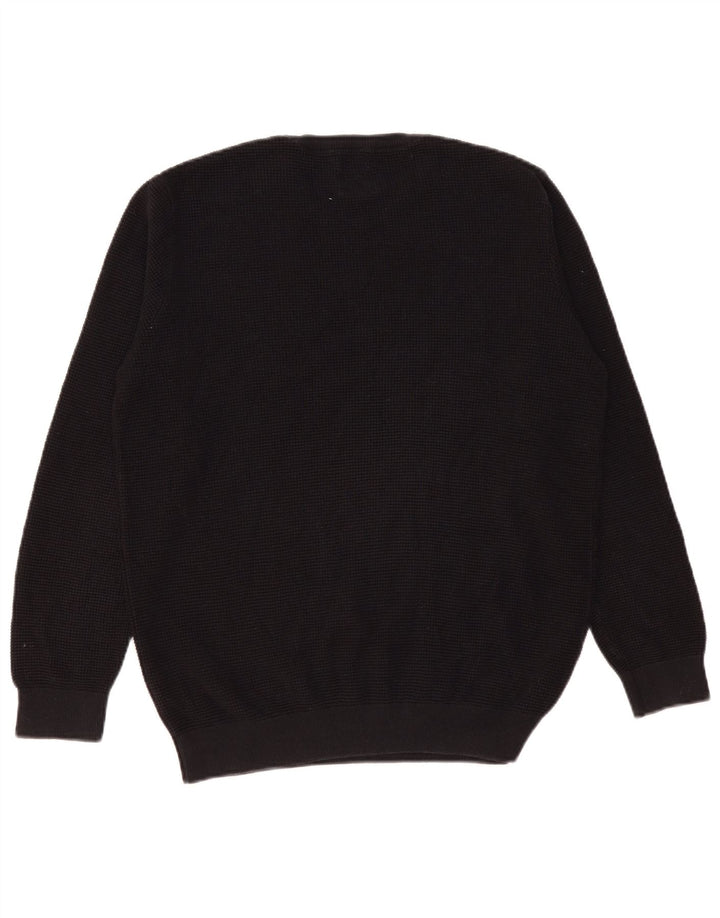 Pulover pentru bărbați Zara, cu gât crew, bumbac mediu negru