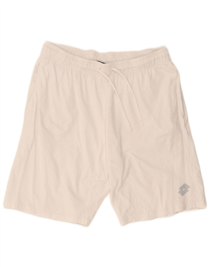 Pantaloni scurți sport Lotto pentru bărbați, mari, alb, din bumbac