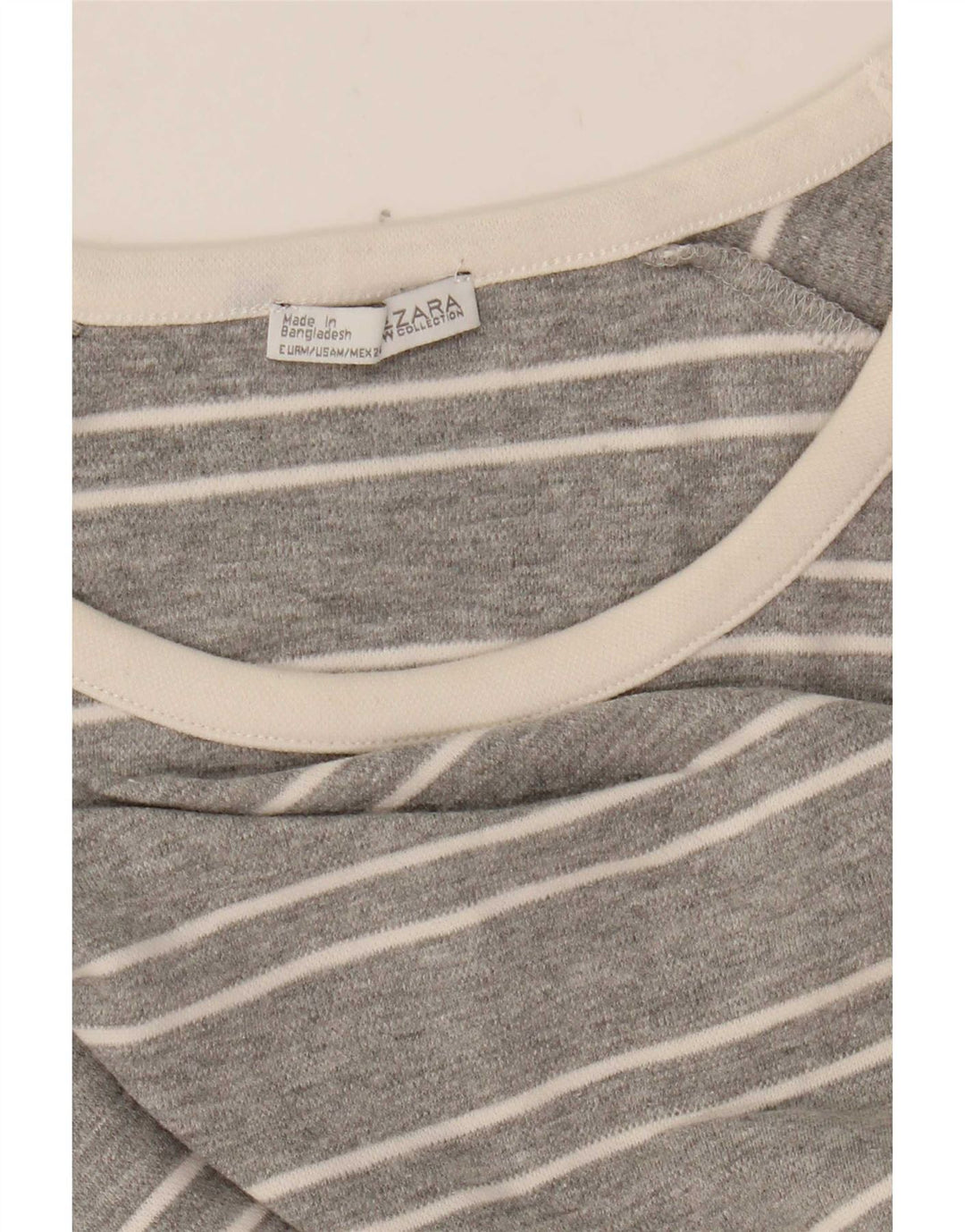 Top femeie Zara cu mânecă lungă UK 14 Medium Gri cu dungi