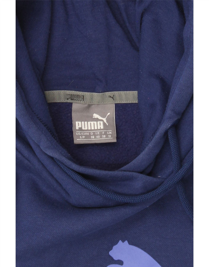 Pulover cu glugă cu grafic PUMA pentru femei UK 10 Small Bleumarin