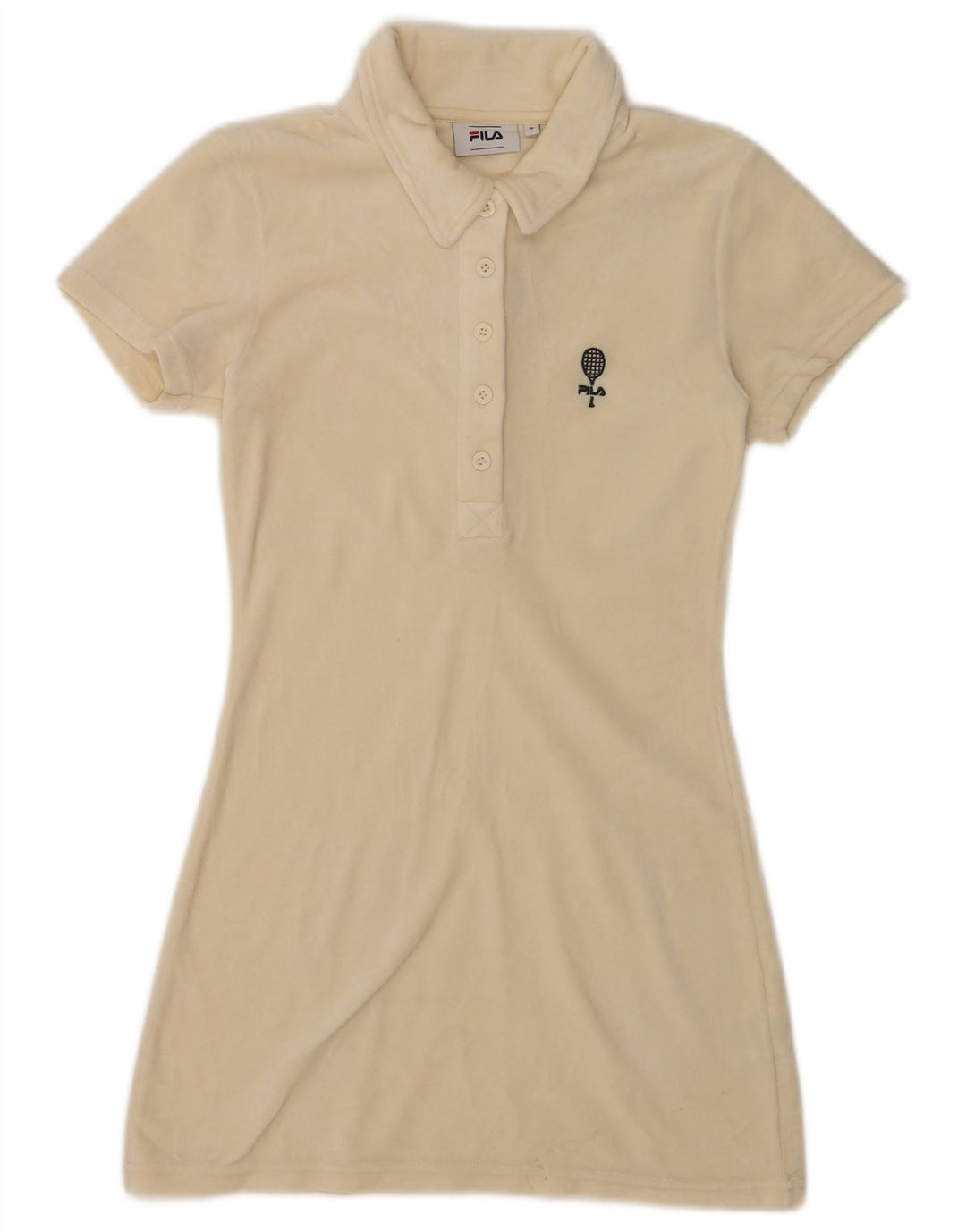 Rochie polo Fila pentru femei din velur UK 10 Small din poliester alb