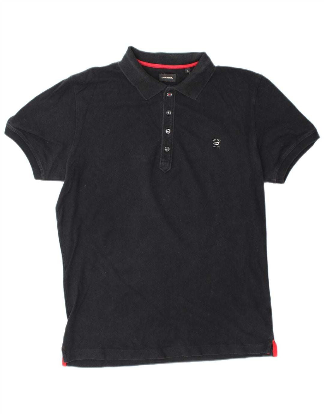 Tricou polo pentru bărbați DIESEL, bumbac negru mare