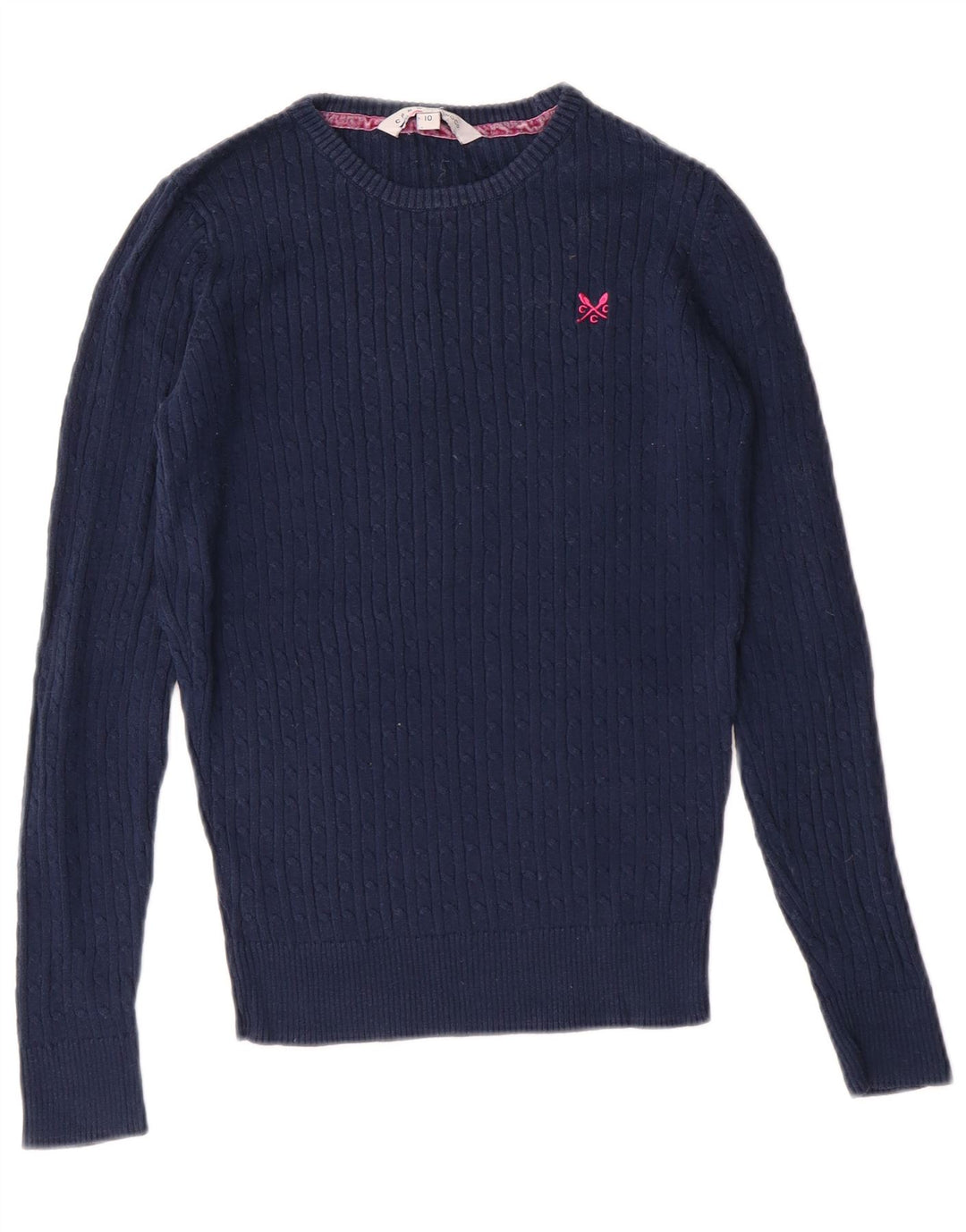 Crew Clothing Pulover pentru femei cu gât de barcă UK 10 Small Bleumarin Clasic