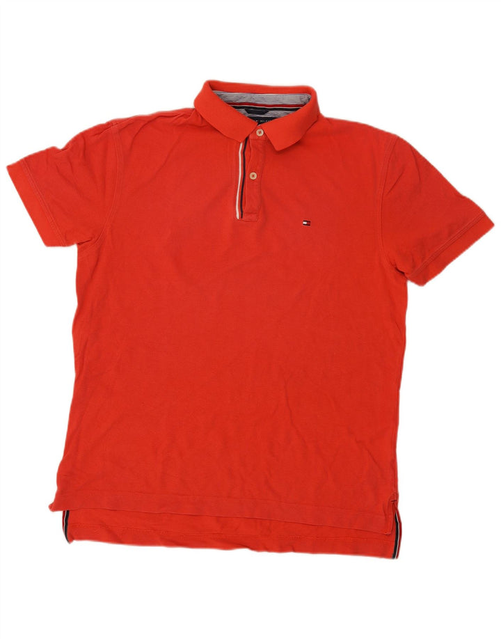 Tricou polo Tommy Hilfiger pentru bărbați, roșu mediu din bumbac