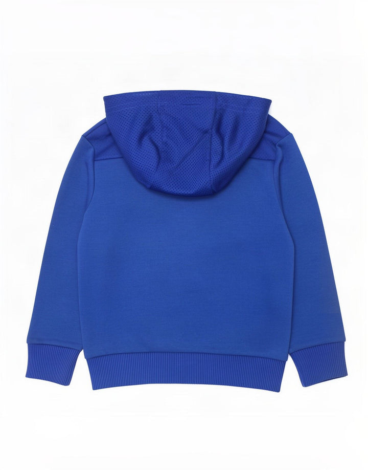 Pulover cu glugă cu grafic Adidas pentru băieți 5-6 ani, poliester albastru