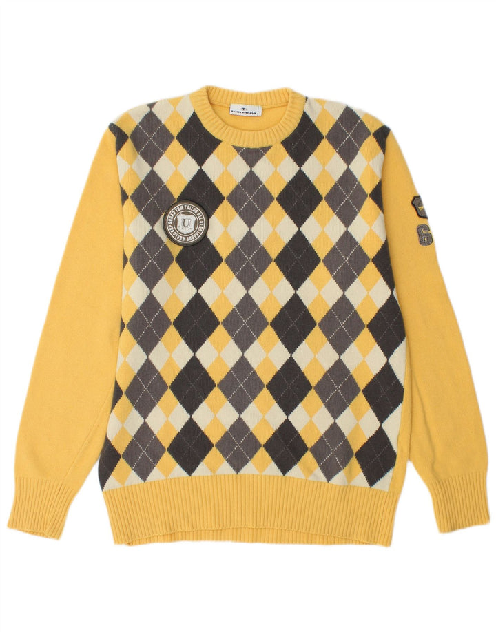 Pulover pentru bărbați Tom Tailor, cu gât crew, mare, galben Argyle/Diamond
