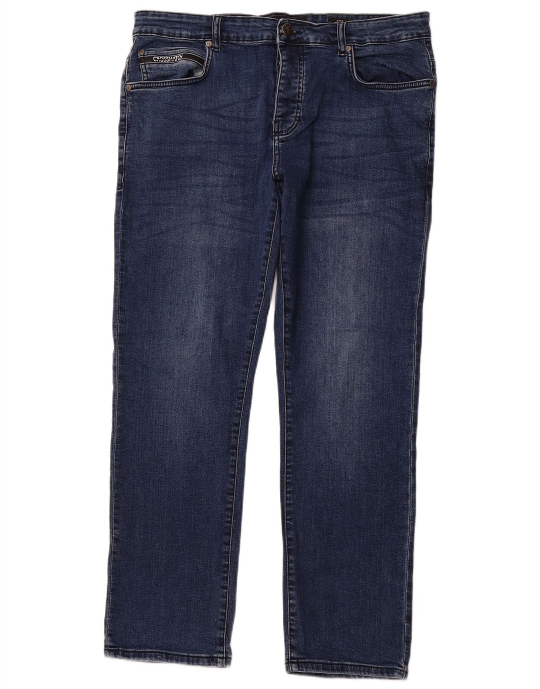 CROSSHATCH Blugi drepte cu prinț pentru femei W36 L30 Bumbac albastru