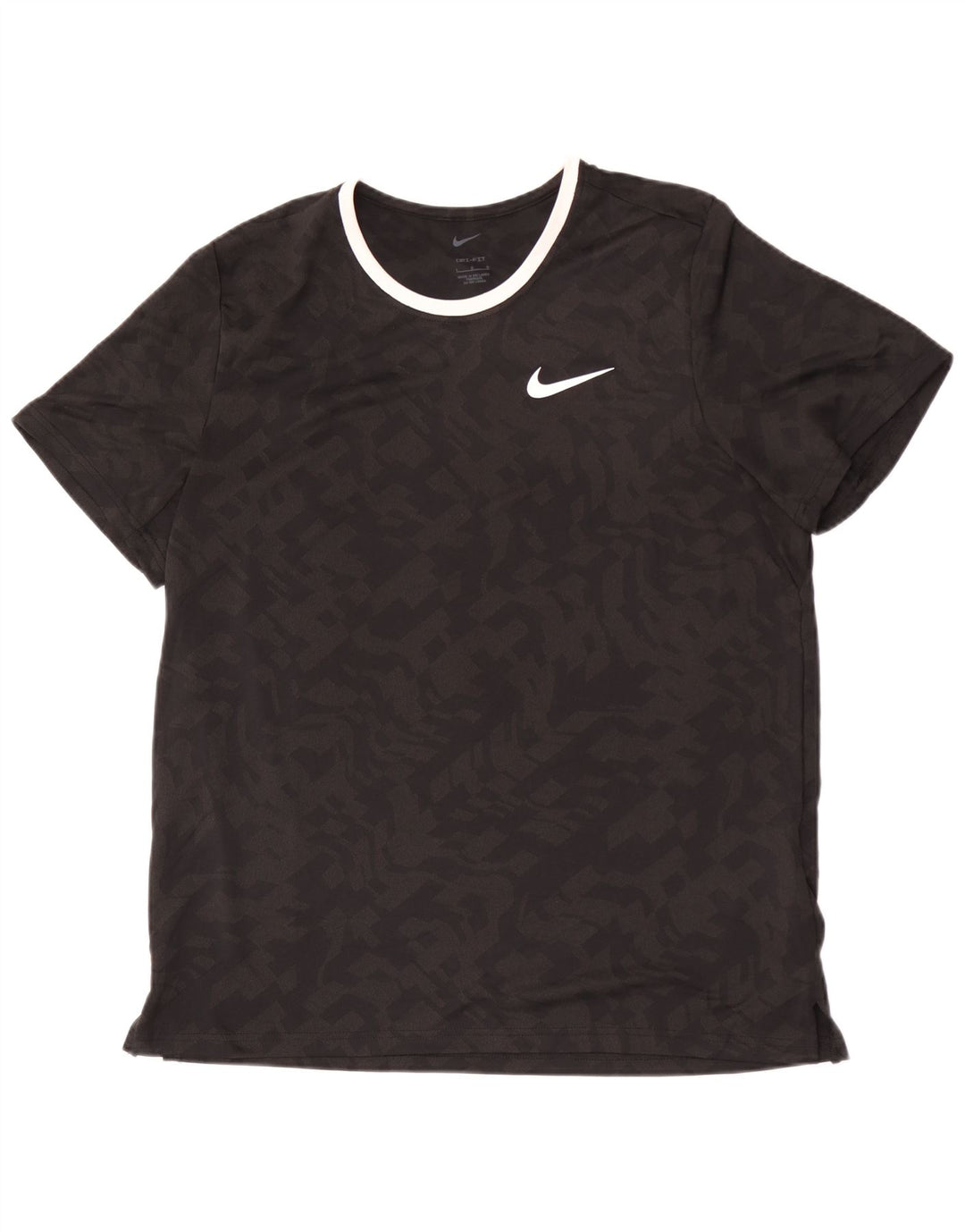 Tricou pentru bărbați Nike Dri Fit Top mare, negru, din poliester de camuflaj