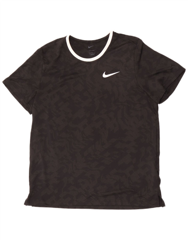 Tricou pentru bărbați Nike Dri Fit Top mare, negru, din poliester de camuflaj
