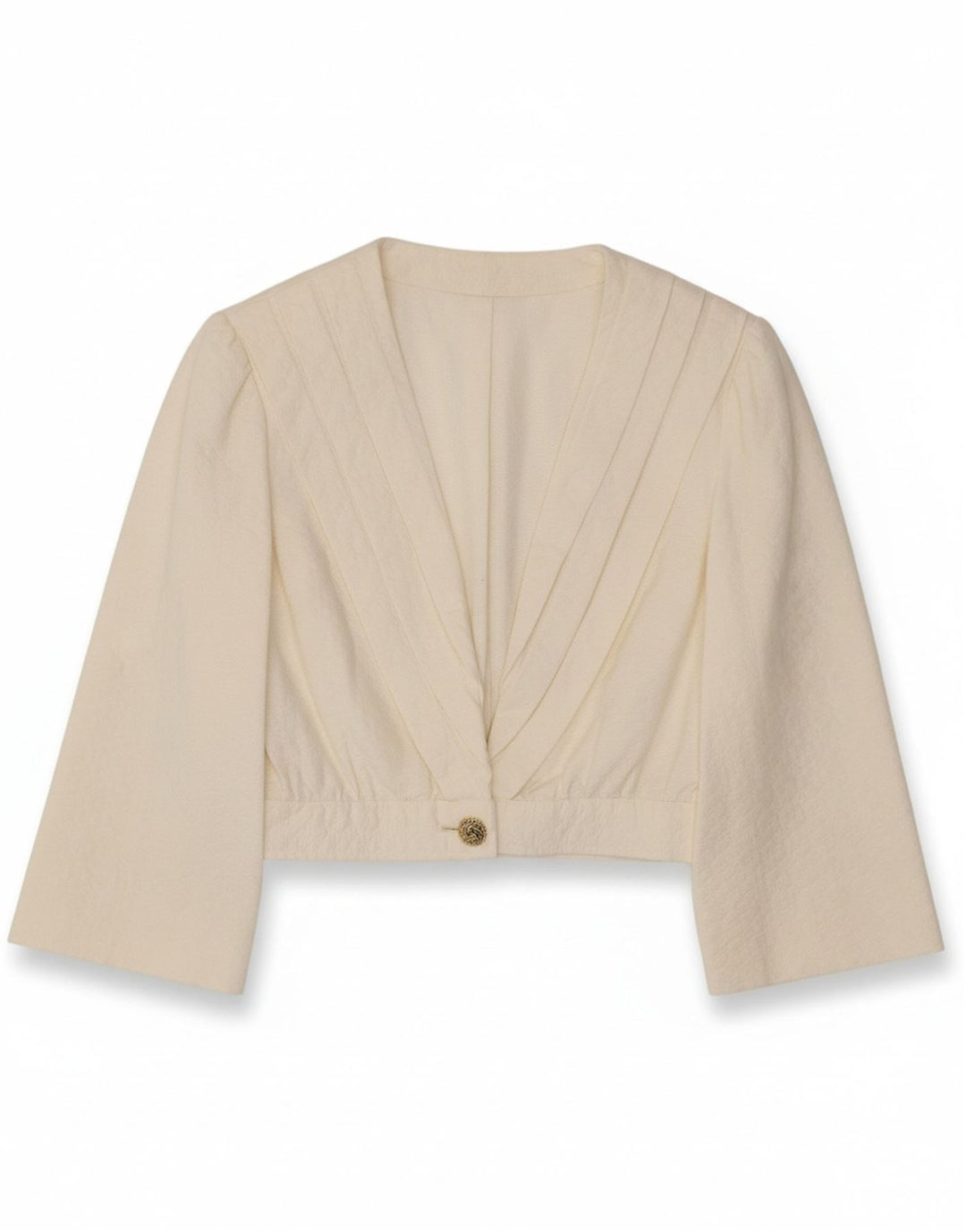 VINTAGE Womens Crop 1 Button Blazer Jacket UK 4 XS White